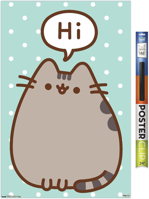 Trends International Pusheen - Hi Wall Poster, 22.375" x 34", Premium Poster & Clip Bundle