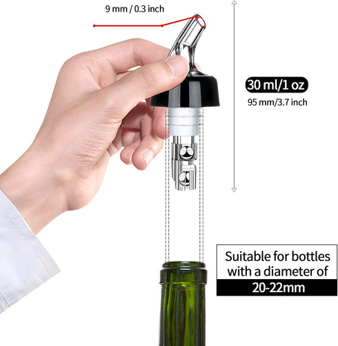 Automatic Measured Bottle Pourer, Quick Shot Spirit Measure Pourer, 1oz/30ml (4 pack) for Home Bar Tools