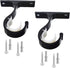 Curtain Rod Brackets 2pcs, Black Curtain Rod Holder for Drapery Rod with Diameter 1-1/8"(28mm) Installed to The Ceiling