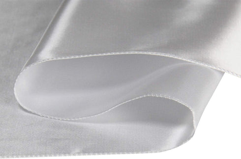 WELMATCH 5 pcs White Satin Table Runners for Wedding Banquet Party Event Decoration