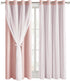 Grommet 52" 84", 2 DWCN Layered Curtains Blackout and Sheer Curtains with Tiebacks Top Window Curtain Panels for Living