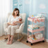 3 danpinera Slim Storage Cart, Tier Narrow Rolling Cart on Wheels Bathroom Organizer with Dividers Handle Hanging Cups
