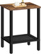 HOOBRO End Table, Small Side Table with 2-Tier Storage Shelves, Nightstand with