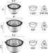 Rorence Stainless Steel Mixing Bowls Set - 3 Nesting Metal Salad Bowls with Transparent Lids, Non-slip Silicone Bottom