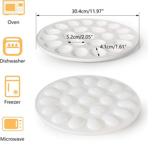 22 Cinf Ceramic Deviled Egg Containers Deviled Egg Platter Easter Gift Carrier Holder Trays with Slots for Holiday