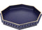 Navy Blue Octagonal Plastic Serving Tray for Coffee Table, Ottoman, Kitchen Counter,