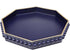 Navy Blue Octagonal Plastic Serving Tray for Coffee Table, Ottoman, Kitchen Counter,