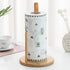 Countertop Bamboo Paper Towel Holder, Natural Bamboo Wooden Standing Paper Towel Holder, Free-Standing Kitchen Roll