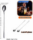 RyanDesign 9.5 Inch 2-Pack Long Handle Stainless Steel Spoon - Ice Tea Spoon, Coffee Stirrer, Cocktail Mixing Spoon