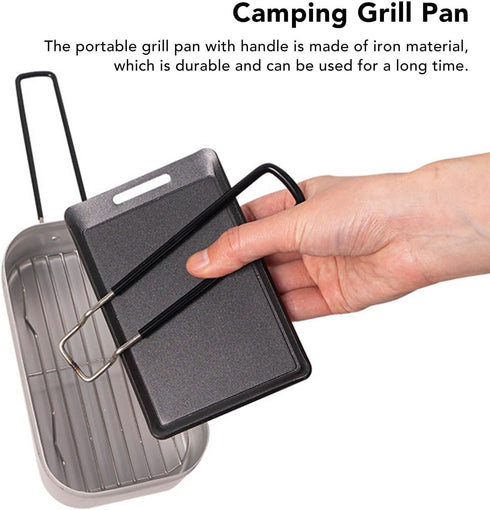 Nonstick Mini Griddle, 5.1 Inch Square Skillet Pan for Grilled Cheese, Cookware for Home & Outdoor Camping