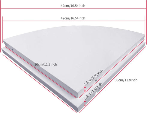 SISI 11 Inch Set 2 of Corner Wall Mounted Floating Shelf White,for Kitchen Room ,Living Room,Bathroom and Any Wall