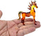 Tiny 2½" Long Brown Gold Standing Horse Figurine, Miniature Hand Blown Painted Glass