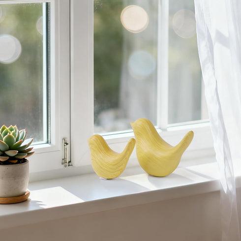 2 Pcs Ceramic Small Bird Figurines Modern Animal Statues for Home Room Decor and Bedroom Decor and Bookshelf Display