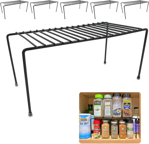Evelots Kitchen Cabinet Wire Shelf Organizer/Rack, 6 Pack Sturdy Metal Shelf Risers for Kitchen, Freezer, Pantry and