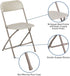 2 Pack 650LB Flash Furniture Hercules Series Plastic Folding Chair - Beige - Weight Capacity Comfortable Event