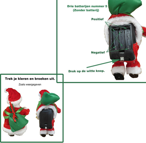 SZTLKHH 2PCS Electric Santa Climbing Rope Decoration - Funny Musical Christmas Tree Ornament, Hanging Doll Toy