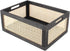 Black Wooden Rattan Storage Basket for Organizing, 14.96"x11.02"x6.30"