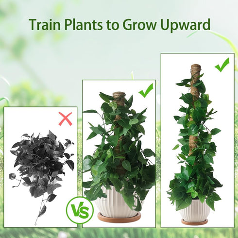 4 Pack 16 inch Moss Pole Monstera Plant Support: Stackable Coco Coir Moss Totem Stake Tall Plants Rod Stand Grow Stick