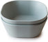 mushie Square Dinnerware Bowls for Kids - Made in Denmark, Set of 2 in Sage Color