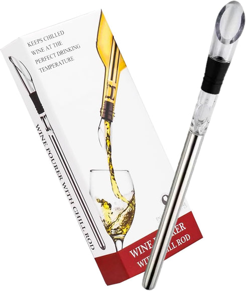 Wine Chiller Stick, Small Cooler 3-in-1 Stainless Steel for Bottles, Iceless Wine Chillers for Gifts