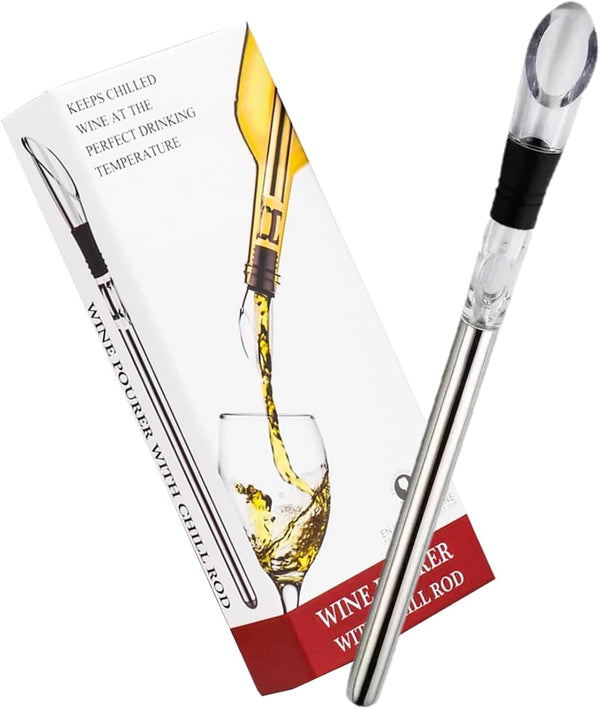 Wine Chiller Stick, Small Cooler 3-in-1 Stainless Steel for Bottles, Iceless Wine Chillers for Gifts
