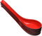 Set of 5 Large Ramen Noodle Soup Spoons with Long Handle, Red Black Vintage for Restaurants and Home