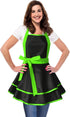 Cute Lovely Retro Aprons for Women Girls Lady Sexy Vintage Aprons Black Green Vintage 50s Apron Halloween Christmas Apron Cooking Kitchen Ruffle Apron for Housewife Waitress Mother's Gift