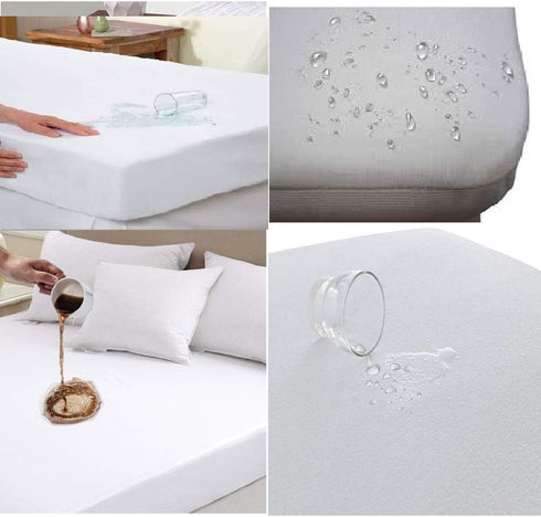 16 Inch Rajlinen Premium Queen Mattress Protector, Waterproof Cooling Fitted Sheet, Fits Up to Deep Pocket, Soft