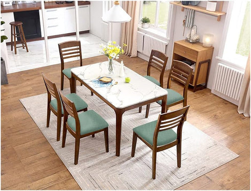 Stretch Jacquard Chair Seat Covers Set of 4, Removable Washable Anti-Dust Dining Chair Covers in Dark Green