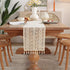 36 Inch Gemseek Boho Crochet Lace Table Runner, Vintage Beige Bohemian Short Table Runner for Coffee Table, Side End