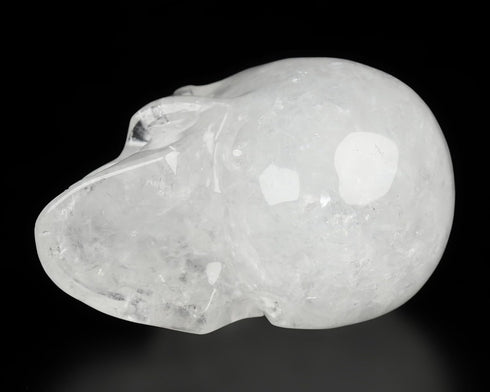 Skullis 2.0" Quartz Rock Crystal Carved Skull - Hand Carved Gemstone Fine Art Sculpture