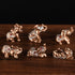 BRABUD Gold Resin Small Elephants Statues Home Decor Gift Set of 6 BS123 (Gold)