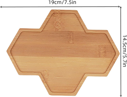 4PCS Mosaic Bamboo Coasters for Crafts, Blank Base Trays, DIY Mosaic Supplies, Drinking Cup Coaster, Plant Coaster