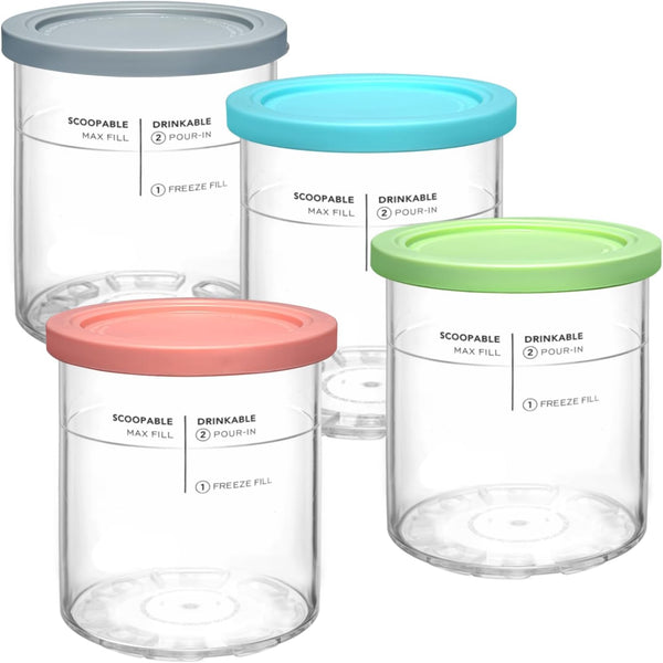 Replacement for Creami Deluxe Pints and Lids 4 Pack,Compatible with Ninja Creami