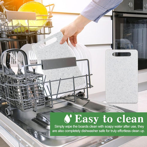 2 Pcs Small Kitchen Cutting Board Set, Mini Plastic Boards with Finger Guards, Dishwasher Safe for Food Prep
