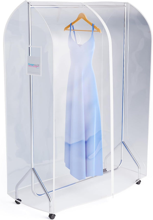 HANGERWORLD 4ft Clothes Garment Rack Cover, Clear Showerproof COVER ONLY (48"x24"x65")