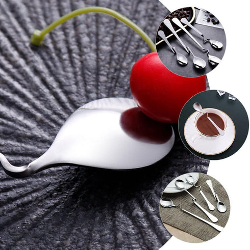 4pcs Hanging Coffee Spoons, Bending Handle Stainless Steel Jam Spoons for Tea, Coffee, Dessert