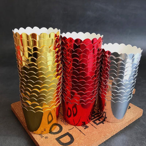 50 Pcs Paper Cupcake Liners, Baking Cups for Holiday, Parties, Wedding, Anniversary (Red)