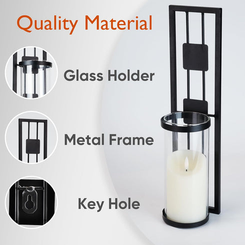 Set 2, Homemory Wall Sconces Candle Holder of Modern Metal Rustic Wall Decor for Living Room, Dining Room, Bedroom