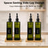 Gelury 16.9oz Set, Set 2) Olive Oil Dispenser Bottle for Kitchen with Bamboo Tray- Glass Oil and Vinegar Dispenser Soy