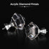 TONIAL Curtain Rods: 32 to 58 Inch Telescoping Decorative Drapery Rod with Acrylic Diamond Finial, Nickel Finish