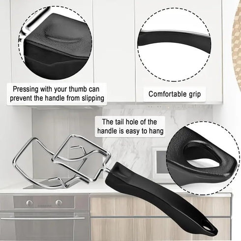 (2-PCs) Air Fryer Convection Toaster Oven Tray Extractor, Grills Clip, Scald Resistant Handle Tool, Durable Oven Tray