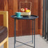 18.5 18.5 19.7 VECELO Modern End Side Tables,Round Metal Foldable Tray,Stable Snack Nightstand for Outdoors,Small
