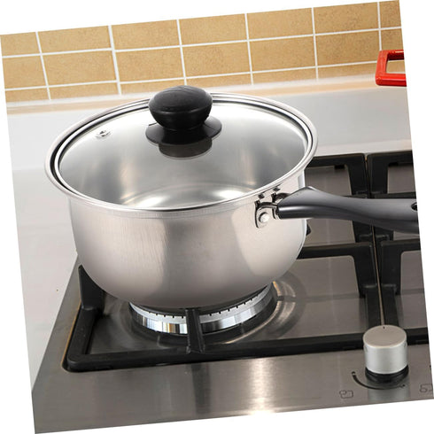 1 Set Stainless Steel Saucepan with Glass Strainer Lid, Induction Pot, Sauce Pot