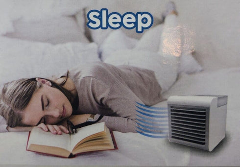 Portable Air Cooler, Evaporative Mini Air Conditioner with 3 Speeds, 7 Colors, Desktop Cooling Fan