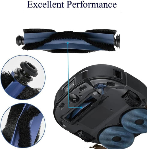 eufy X10 Pro Omni Robot Vacuum Replacement Parts Kit, 1 Roller Brush, 3 HEPA Filters, 6 Side Brushes, 6 Mop Cloths, 6