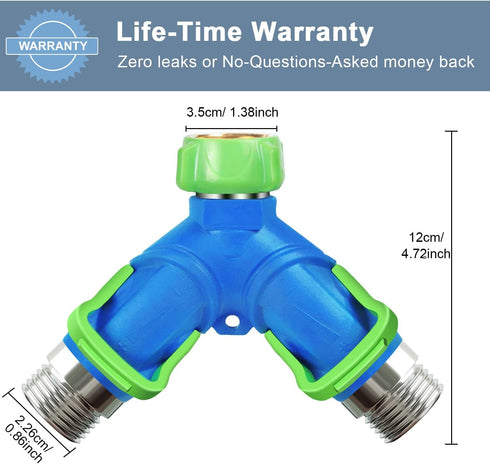 2 3 Garden Hose Splitter Way Heavy Duty, Hose Connector Faucet Splitter way, Water Splitter Outdoor Spigot Hose Bib