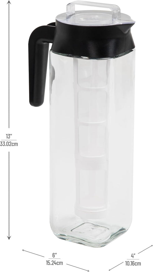 Cold Brew Coffee Maker, Borosilicate Glass, Heat-Resistant Handle, 1.625 Liter, Clear