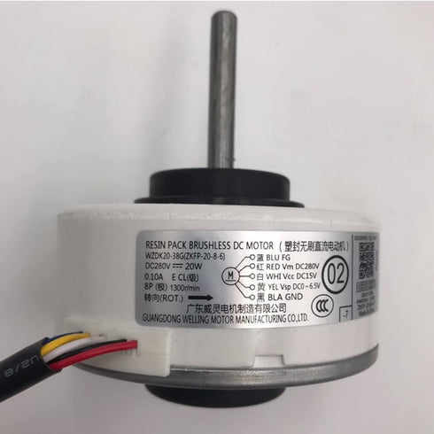 Air Conditioner Indoor Motor WZDK20-38G, 20W DC Brushless Fan Motor for Home Use