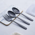 Matte Black Serving Utensil Set, 9.5-inch Stainless Steel Large Serving Spoon and Fork with Satin Finish